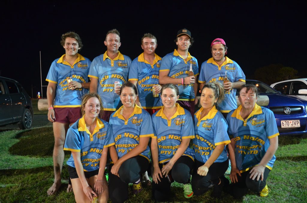 Designated Drinkers - (back) Jordyn Hogden, Geordie Beckhouse, Michael Brackin, Kobi Tate, Gavin Beckhouse, (front) Natasha Nolan, Casey Beckhouse, Lara Brackin, Carlee O'Mara, and Sandra Brackin. 